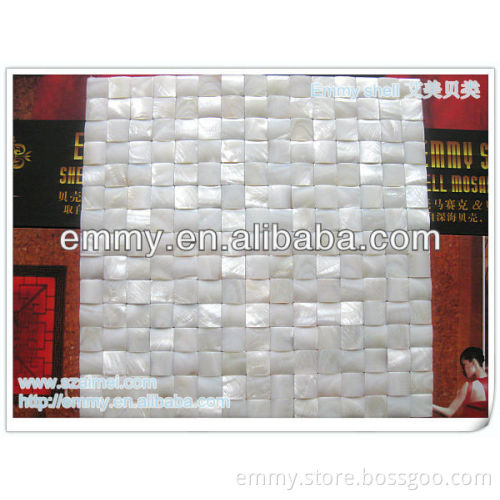 Convex white brick freshwater MOP shell mosaics